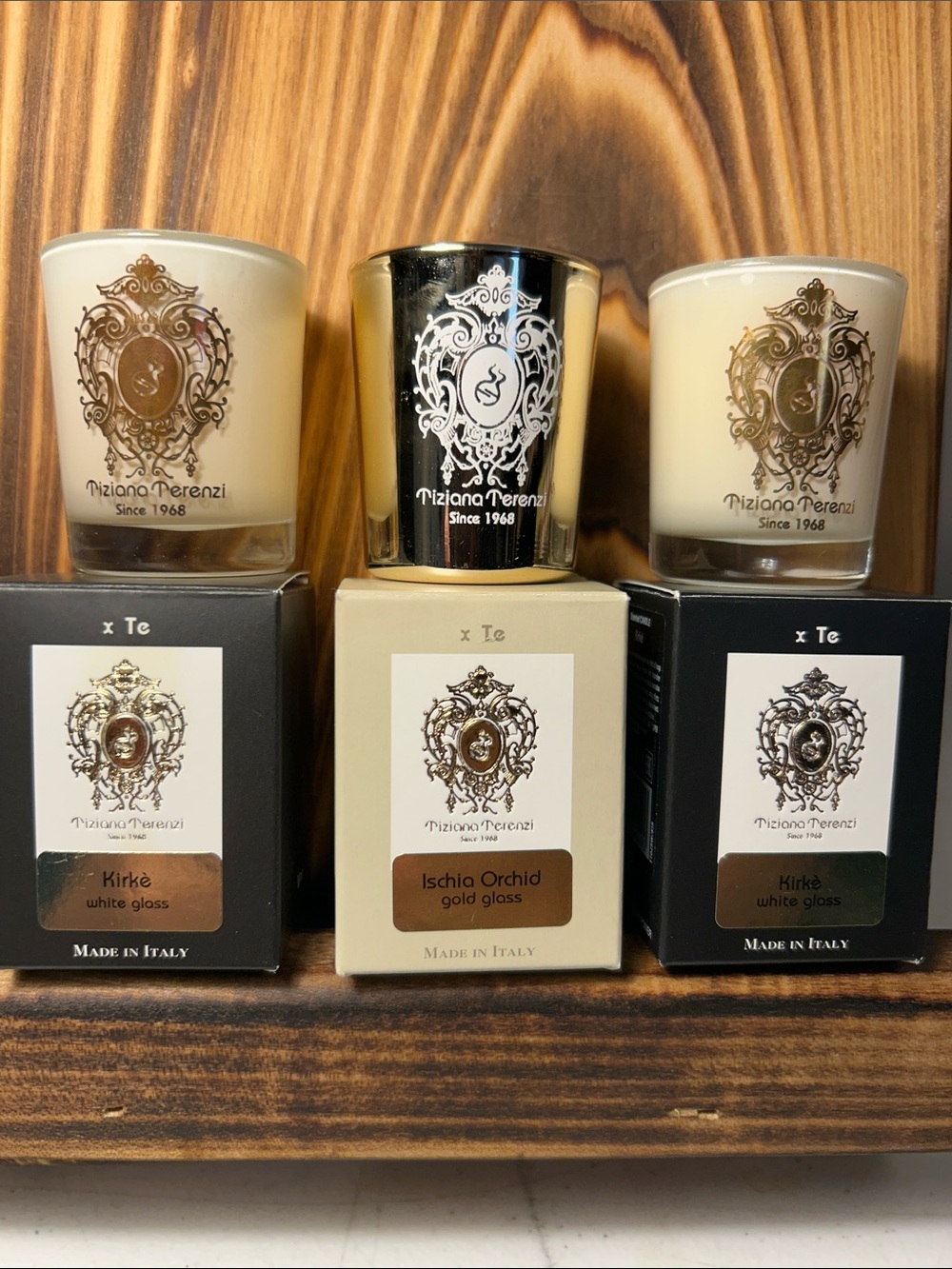 Tiziana Terenzi White & Gold Decorative Scented Candle Set
